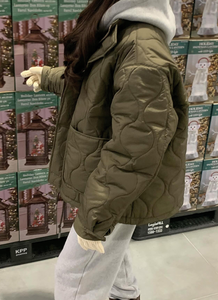 ハイネックウェーブキルティングジャケット | レディースファッション