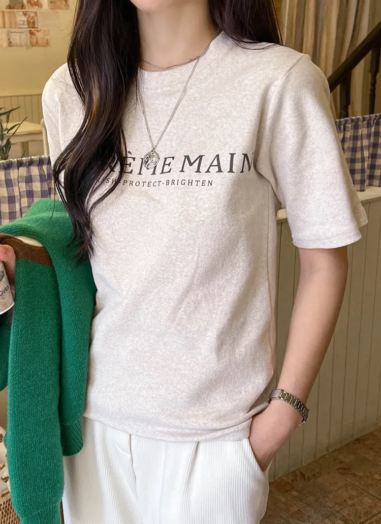 ピーチ起毛レタリング半袖Tシャツ | pippin | 詳細画像1