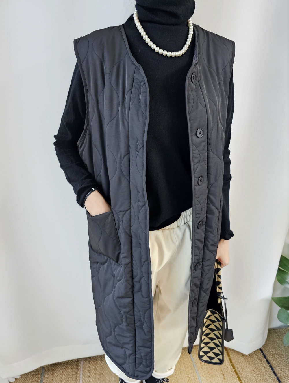 リバーシブルボアキルトロングベスト | 詳細画像2