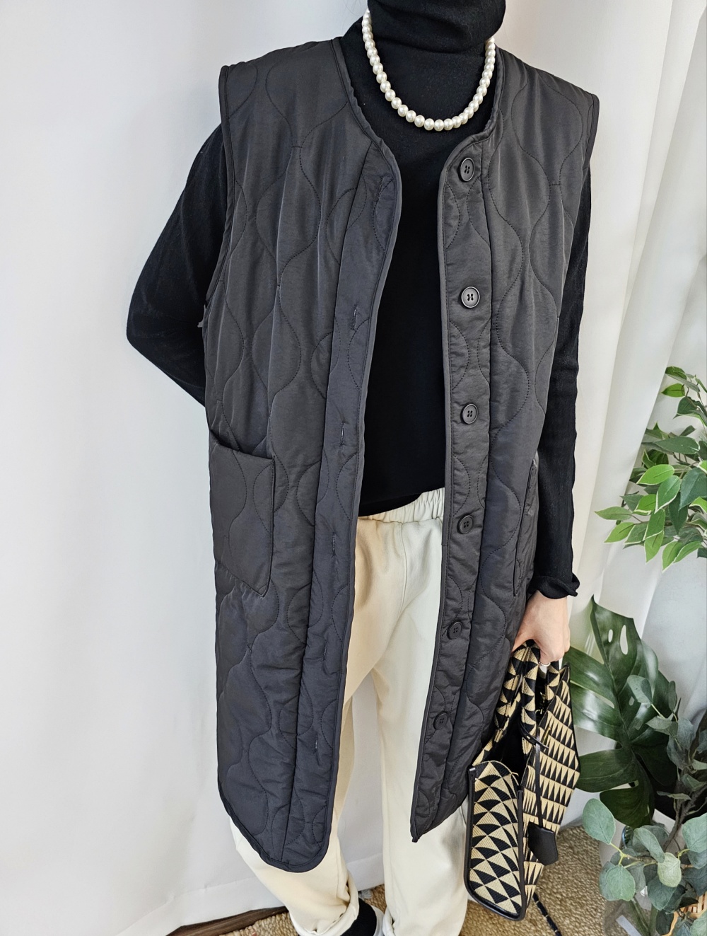 リバーシブルボアキルトロングベスト | 詳細画像3