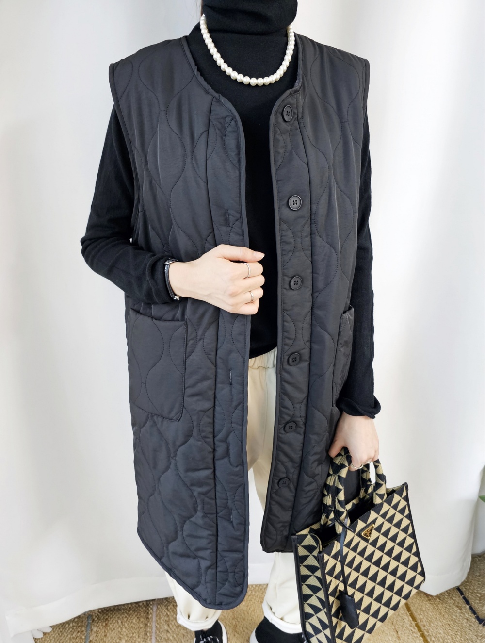 リバーシブルボアキルトロングベスト | 詳細画像8