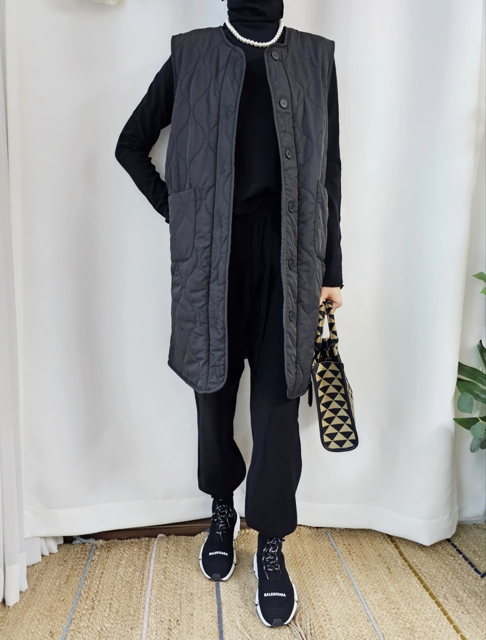 リバーシブルボアキルトロングベスト | 詳細画像9