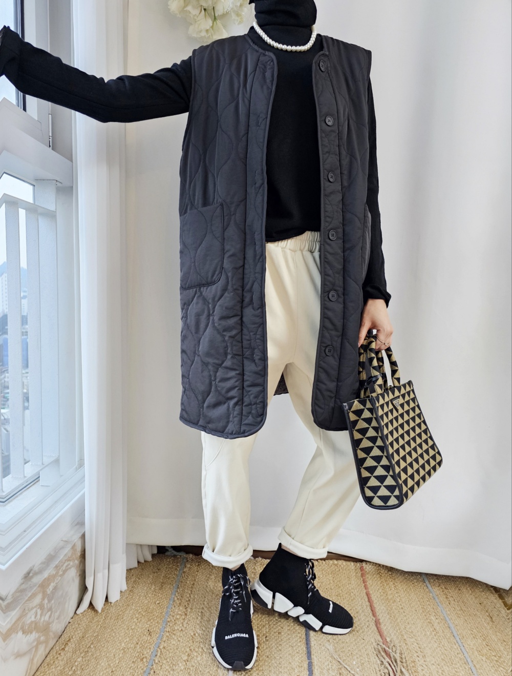 リバーシブルボアキルトロングベスト | 詳細画像11