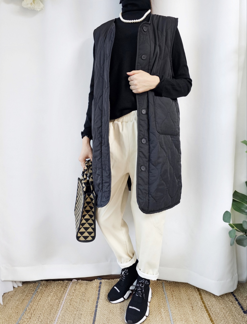 リバーシブルボアキルトロングベスト | 詳細画像12