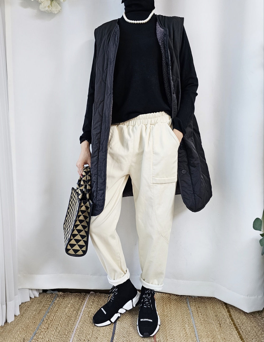 リバーシブルボアキルトロングベスト | 詳細画像13