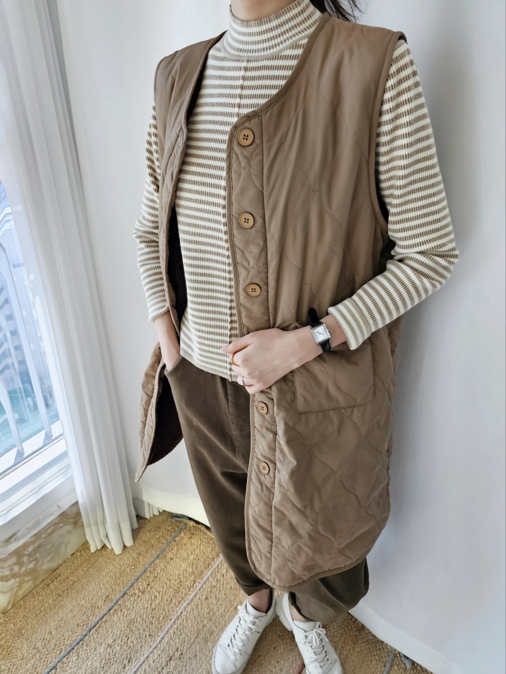 リバーシブルボアキルトロングベスト | 詳細画像14