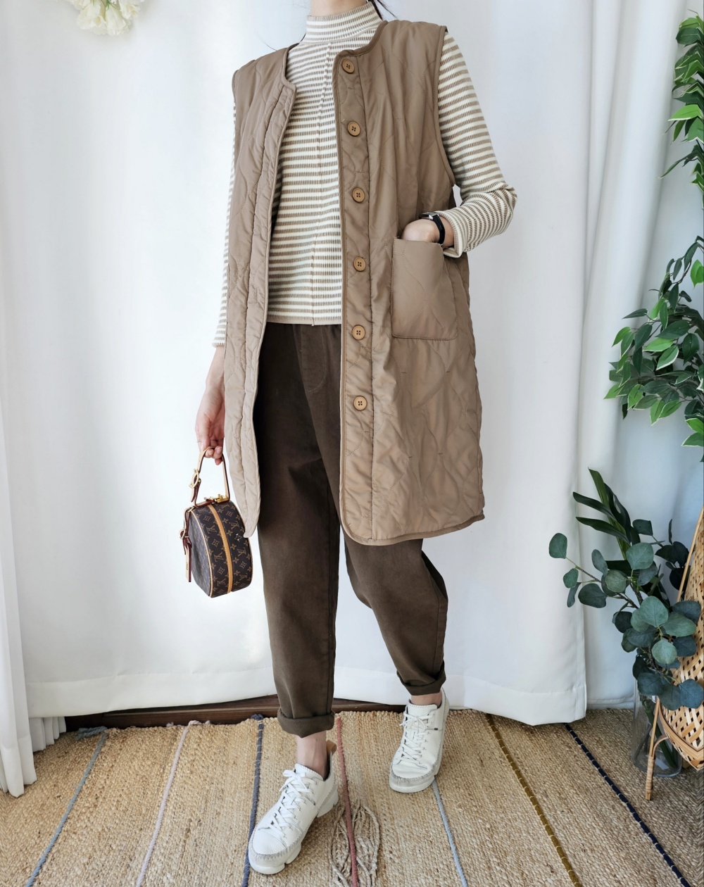 リバーシブルボアキルトロングベスト | 詳細画像15