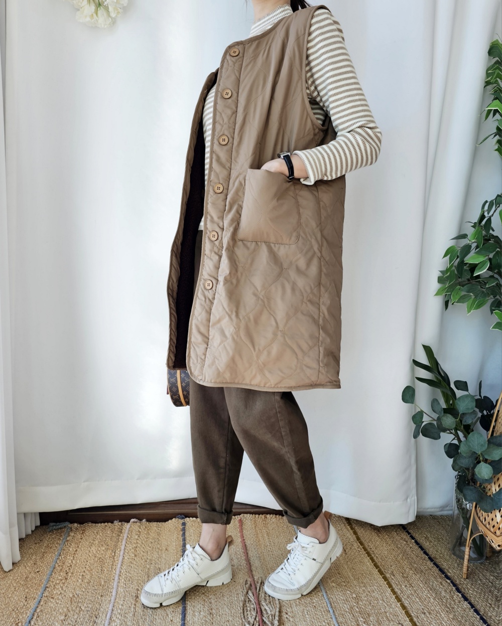 リバーシブルボアキルトロングベスト | 詳細画像18