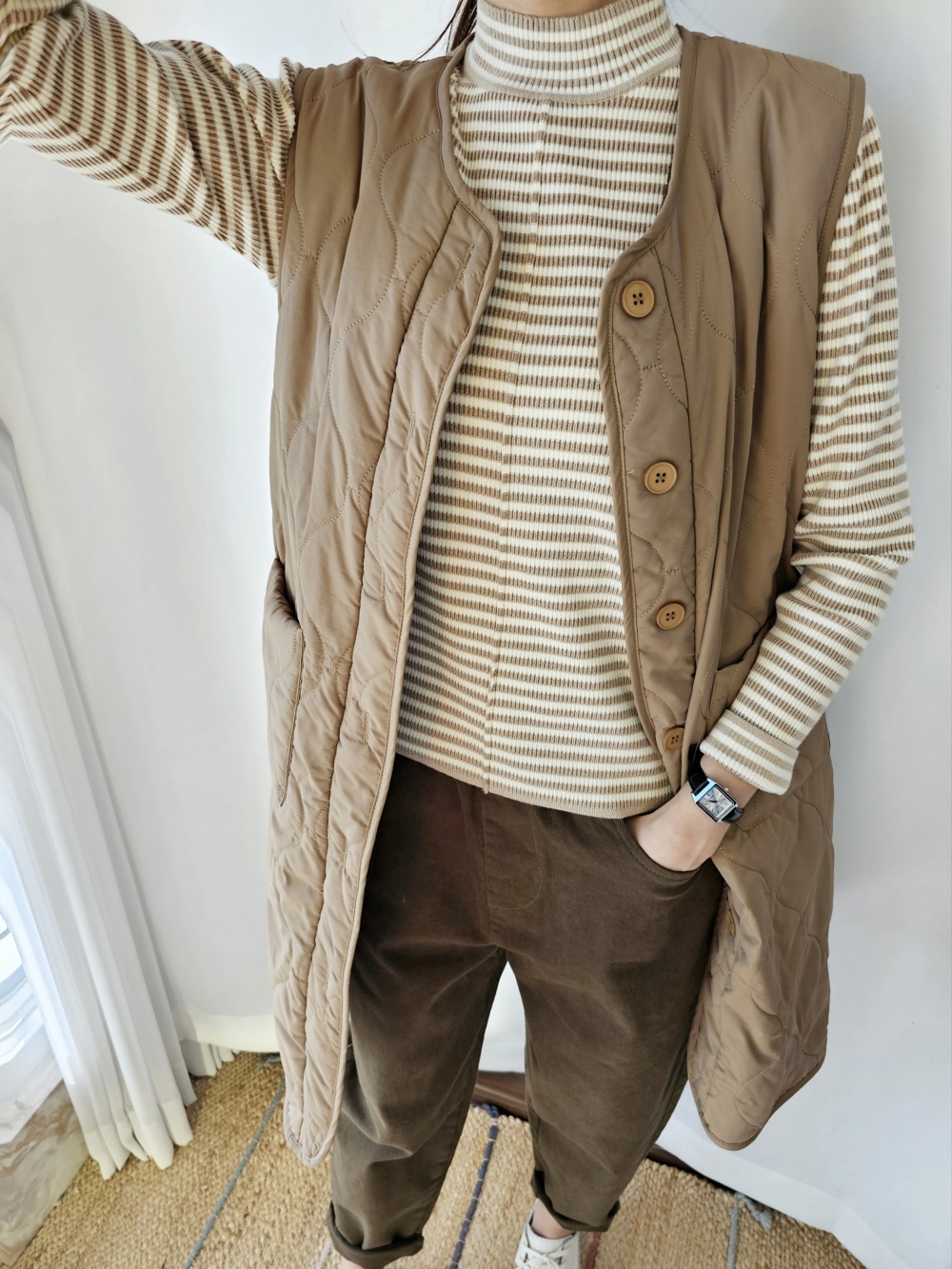 リバーシブルボアキルトロングベスト | 詳細画像20