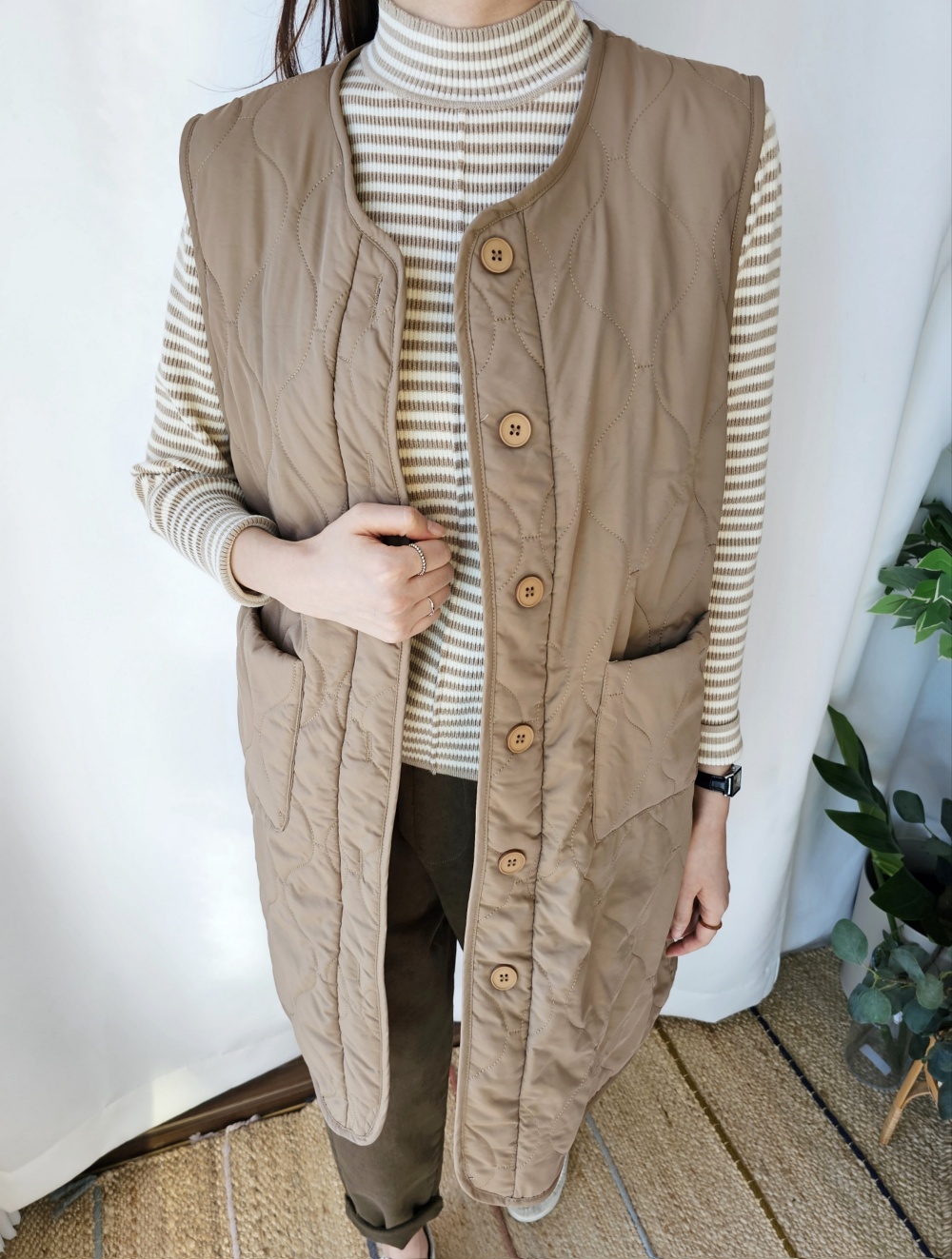 リバーシブルボアキルトロングベスト | 詳細画像23