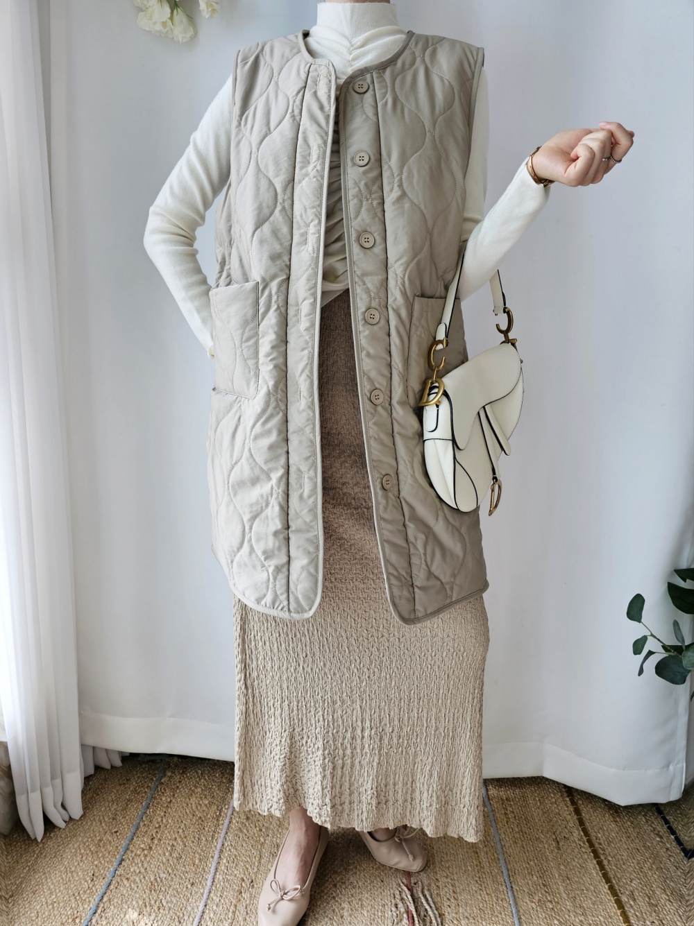 リバーシブルボアキルトロングベスト | 詳細画像29