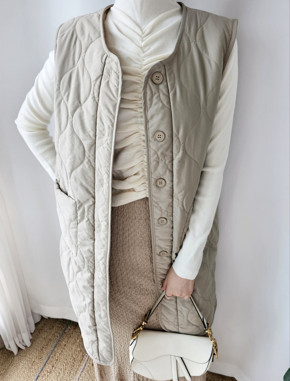 リバーシブルボアキルトロングベスト | 詳細画像32