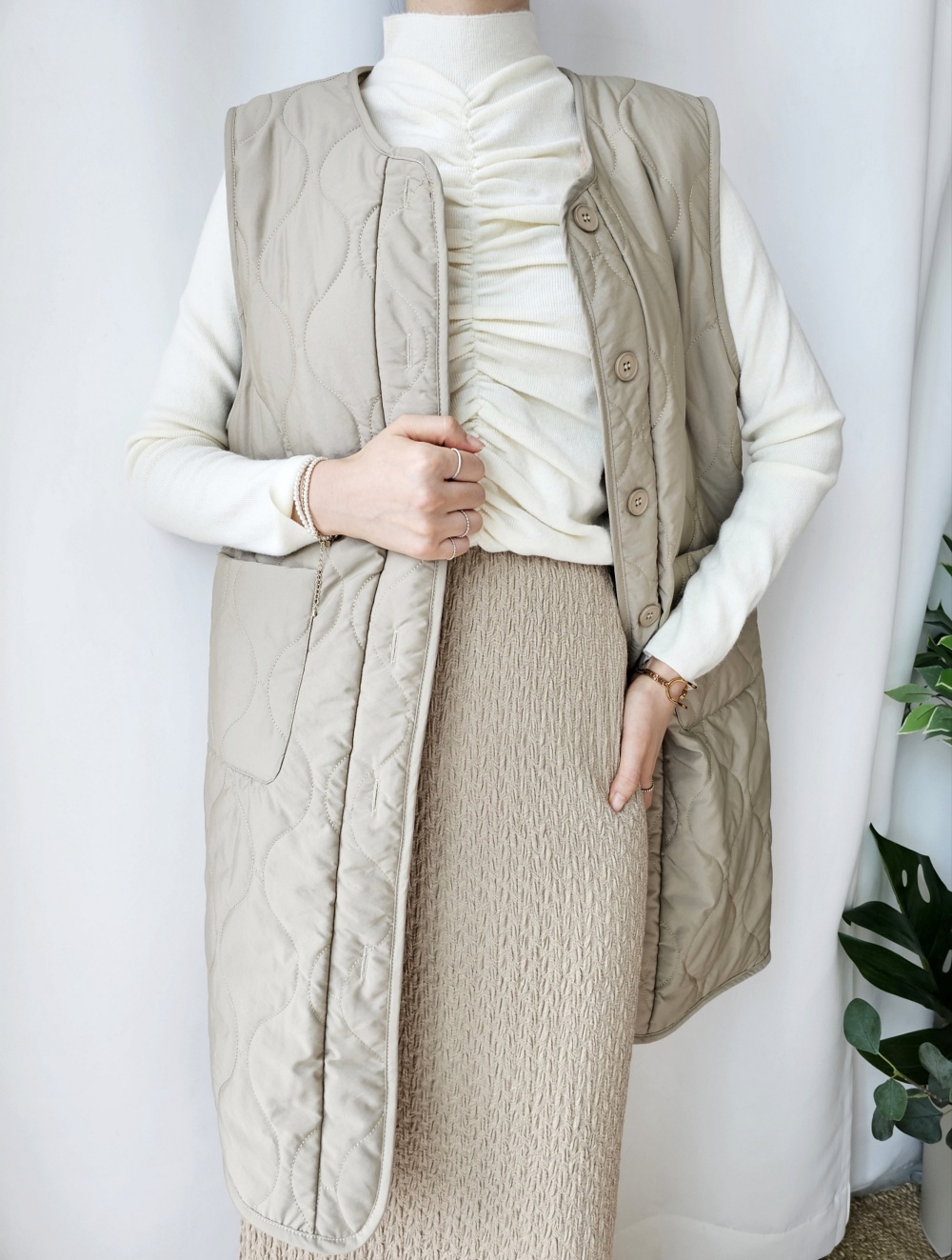 リバーシブルボアキルトロングベスト | 詳細画像33