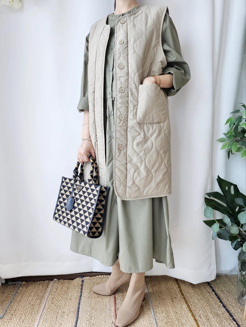 リバーシブルボアキルトロングベスト | 詳細画像36