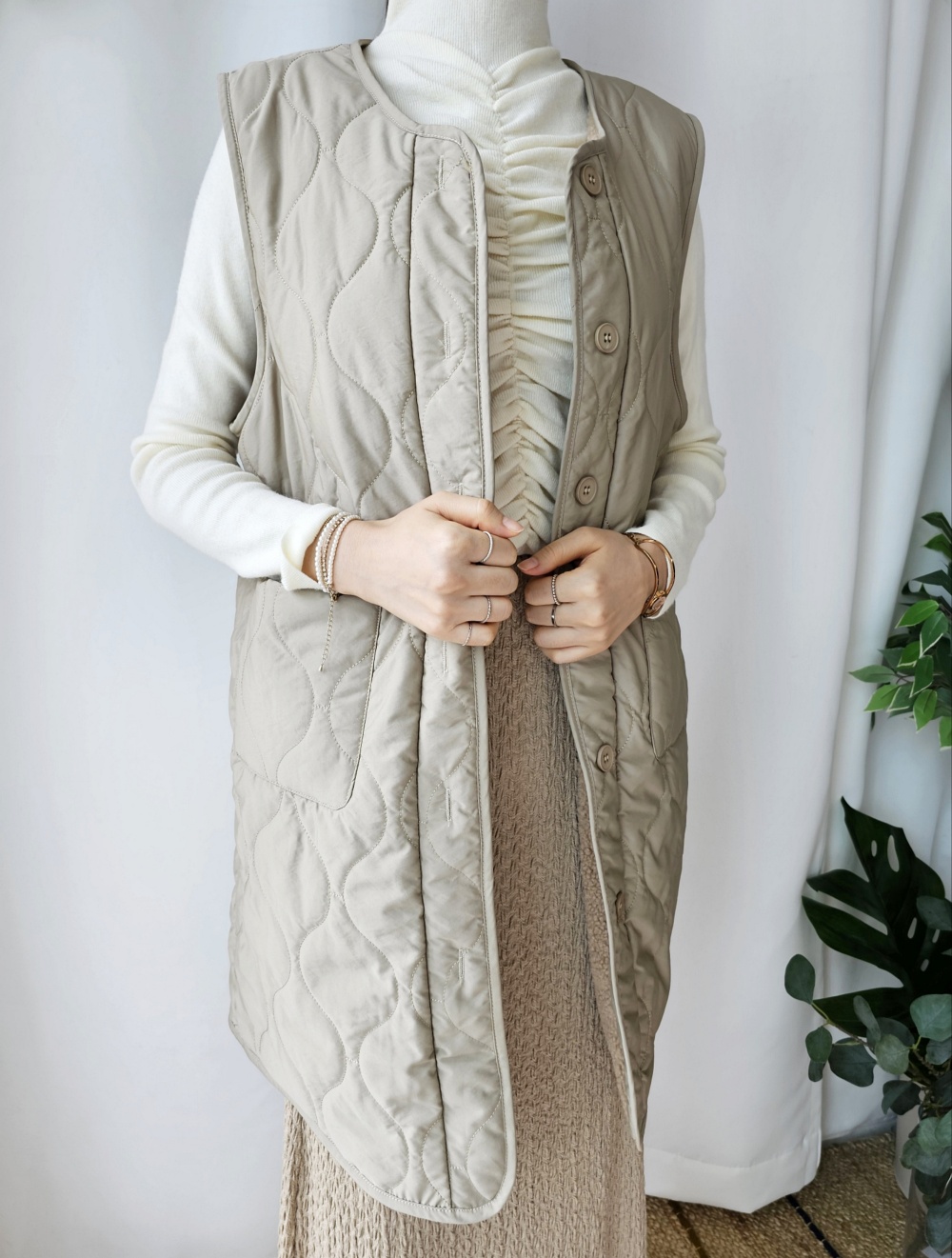 リバーシブルボアキルトロングベスト | 詳細画像40