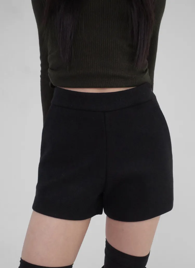 起毛メルトンタッチショートパンツ | blackup | 詳細画像1