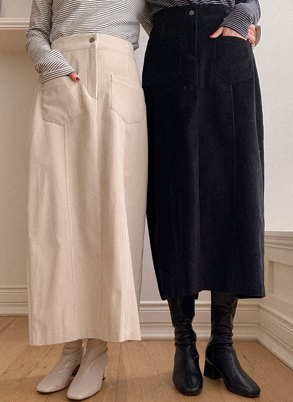 ツーポケコーデュロイロングスカート | レディースファッション通販