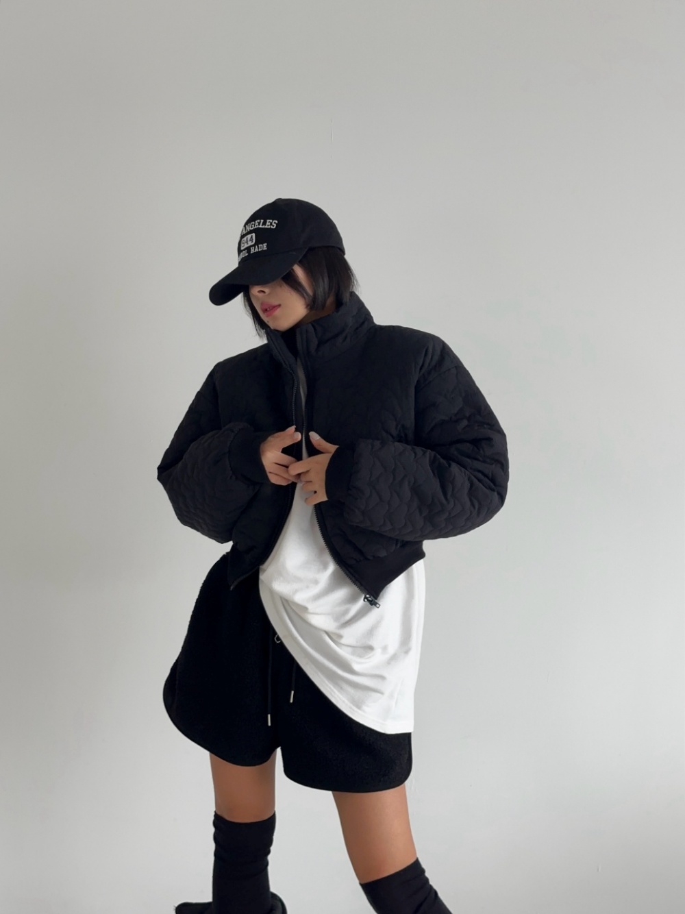 ボア裏地ハートキルティングジャンパー | レディースファッション通販