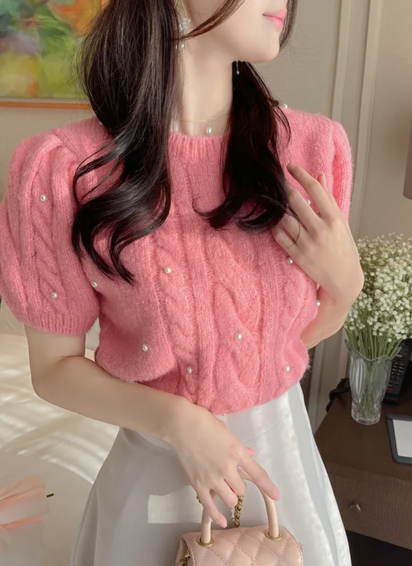 エコパールケーブル半袖ニット | レディースファッション通販 - DHOLIC 