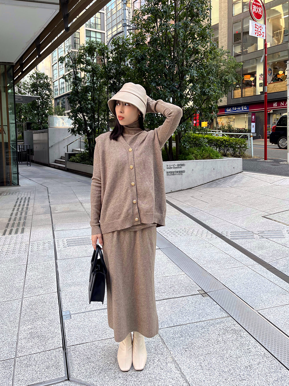 ボタンベスト&ハイネックニット&スカート3SET | 詳細画像2