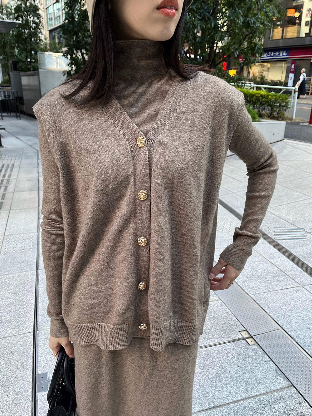 ボタンベスト&ハイネックニット&スカート3SET | 詳細画像9