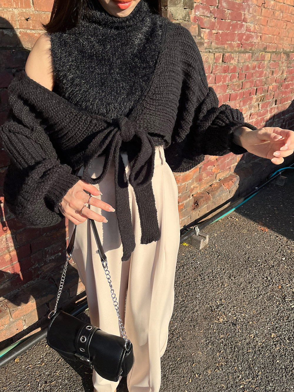 リボンニットボレロカーディガン | レディースファッション通販 - DHOLIC