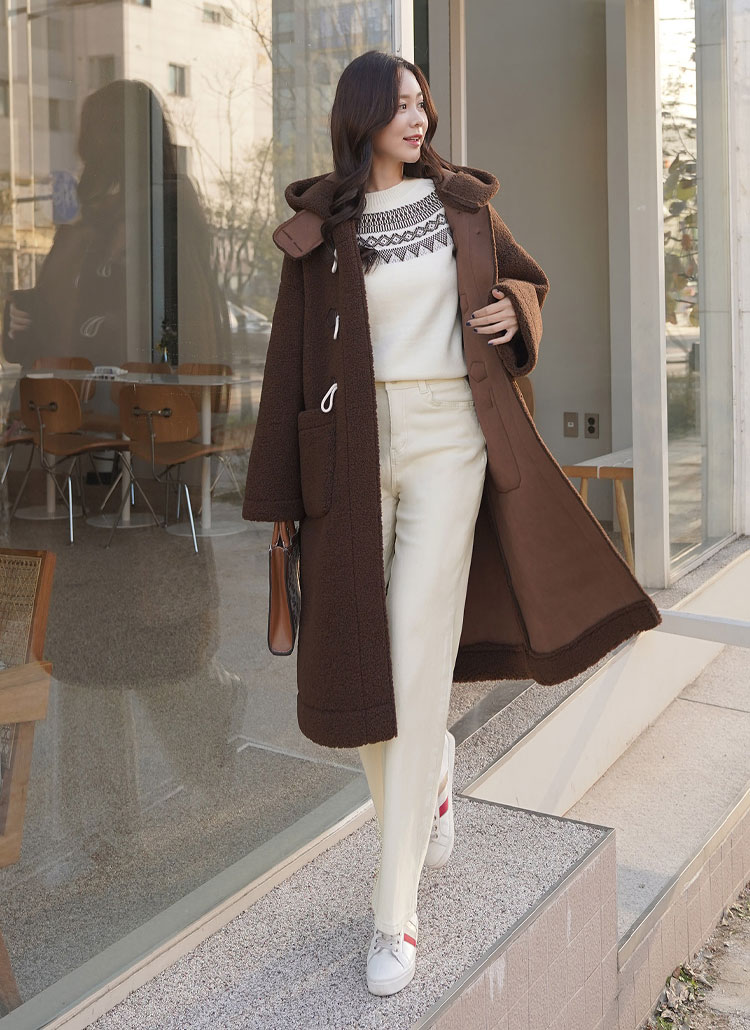 ボアタッチフードダッフルコート | レディースファッション通販 - DHOLIC