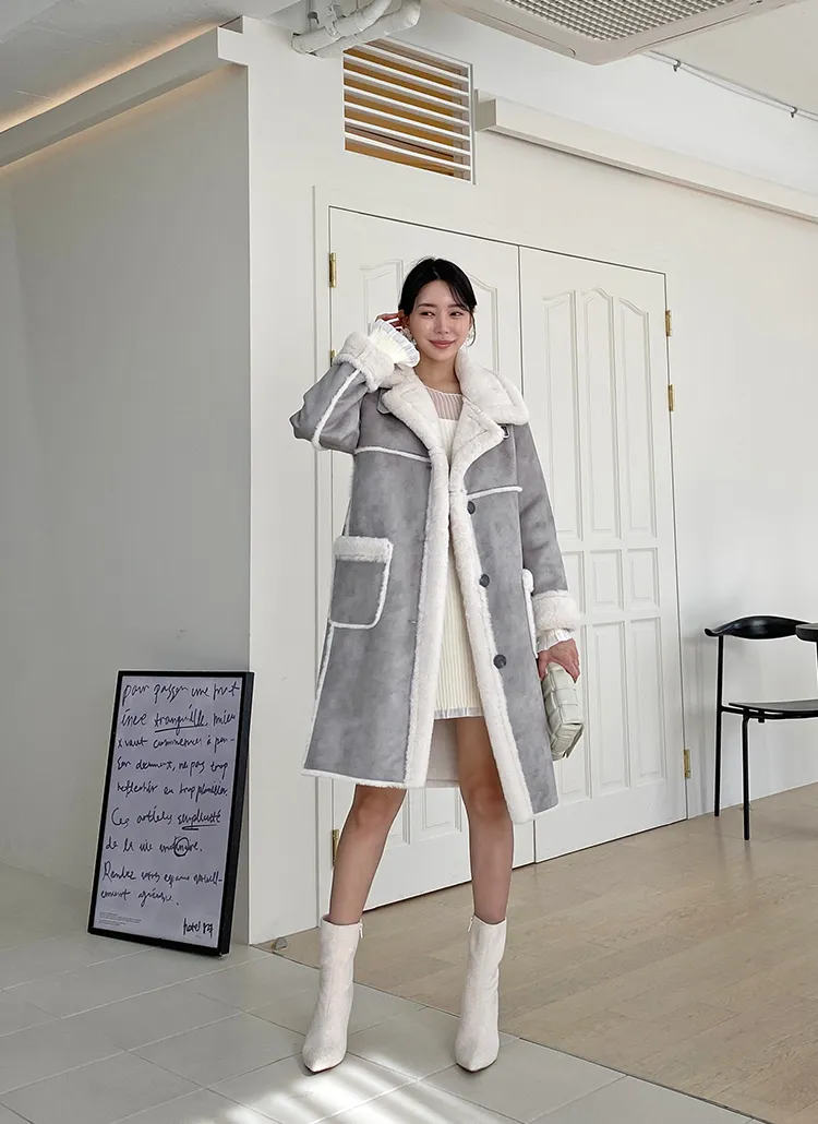 ムートン風ロングコート | レディースファッション通販 - DHOLIC 