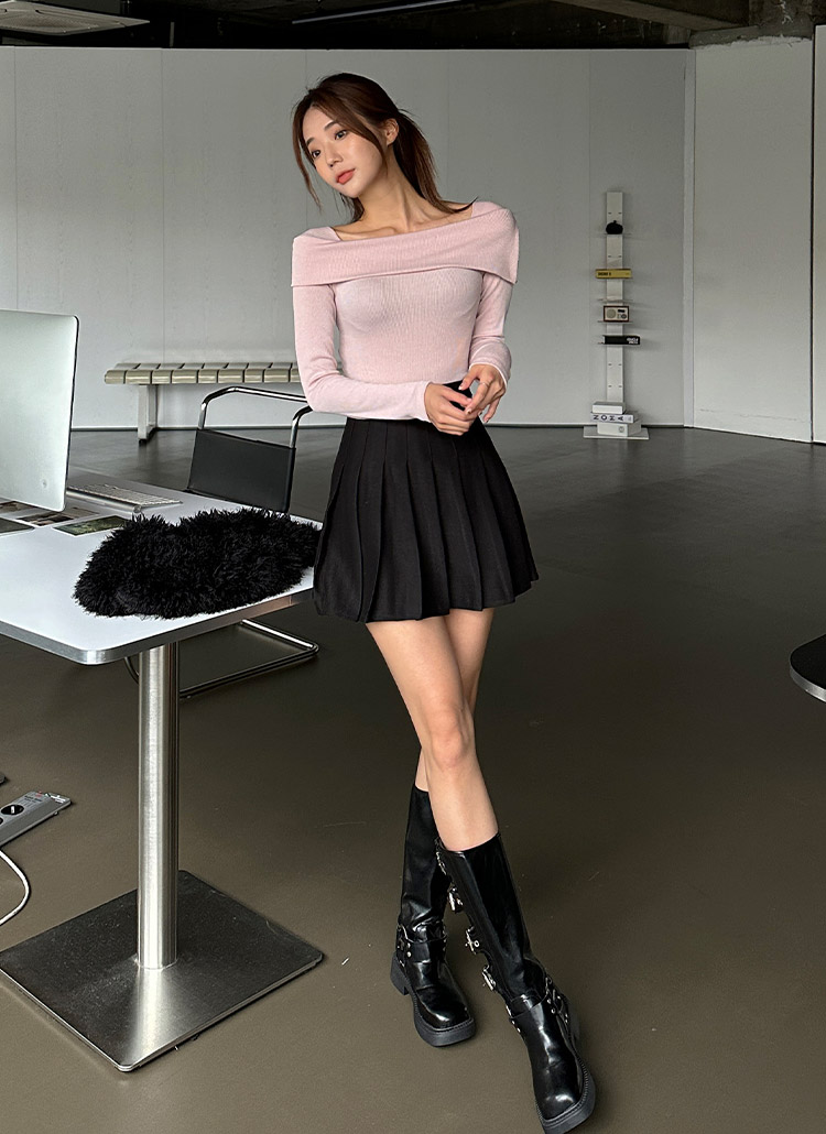 dimmoire ディムモアール サイドフリルミニスカート【Stripe】 M