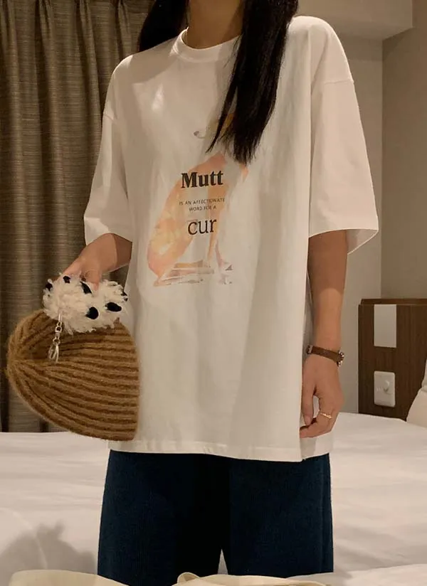 Muttドッグプリント半袖Tシャツ | crushj | 詳細画像1