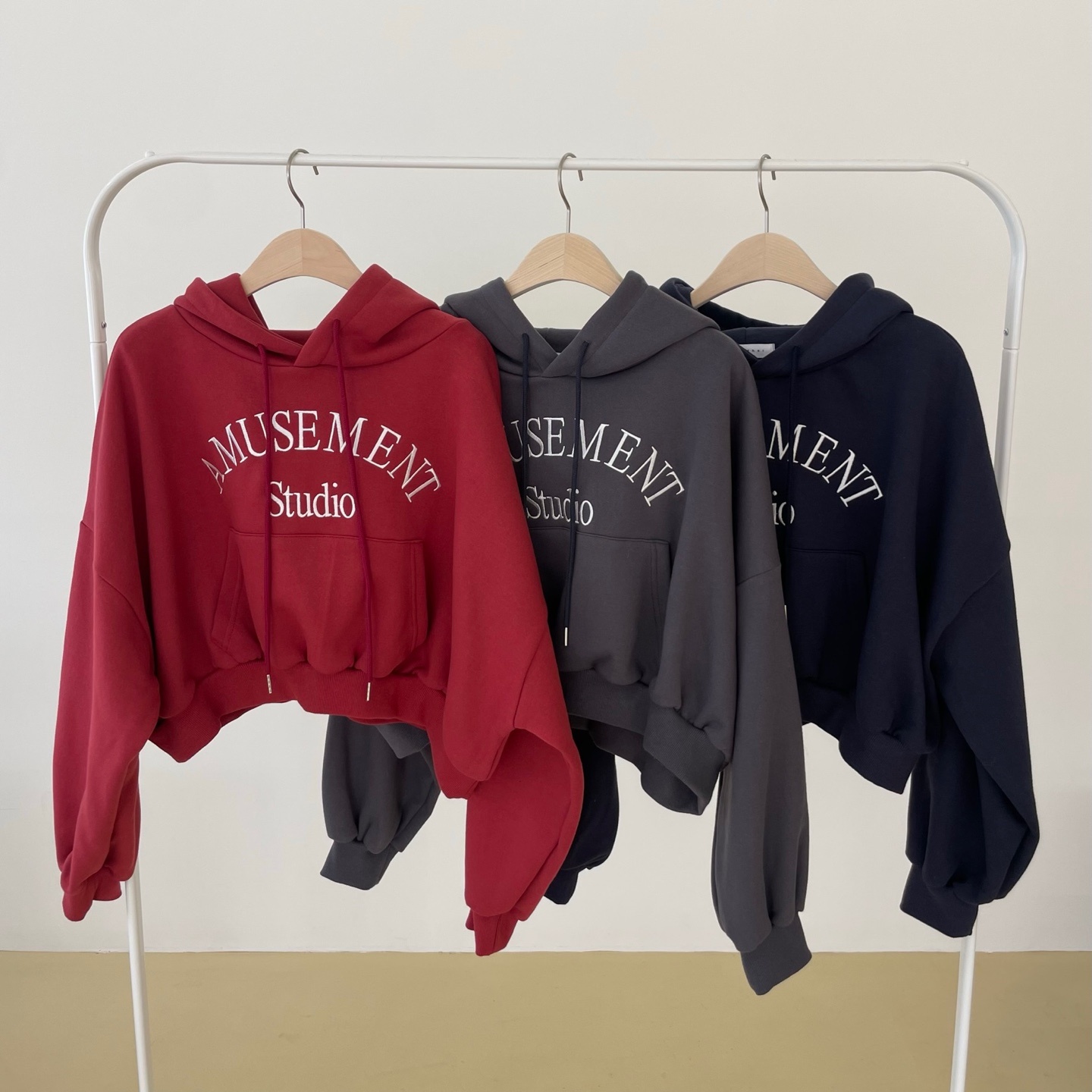 裏起毛刺繍ロゴクロップドパーカー | 詳細画像9