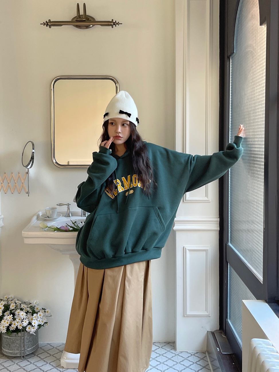 VERMONT刺繍ストリングパーカー | レディースファッション通販 - DHOLIC