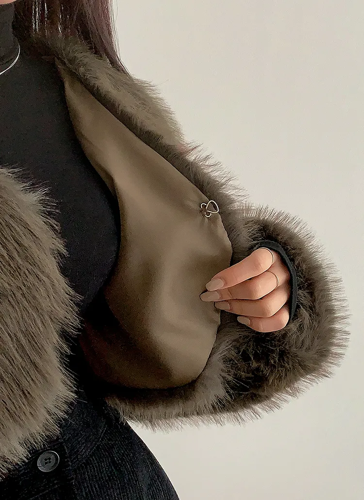 Vネックエコファークロップドジャケット | レディースファッション通販 - DHOLIC FEOYA レディース メタリック クロップドベスト ジップアップ ノースリーブ ボンバージャケット ホログラフィック クロップタン