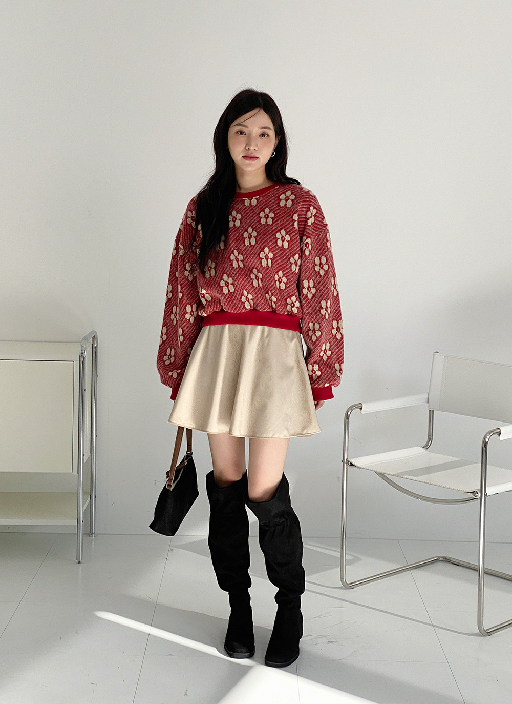 両起毛花柄ダイアゴナルスウェット | DHOLIC | 詳細画像2