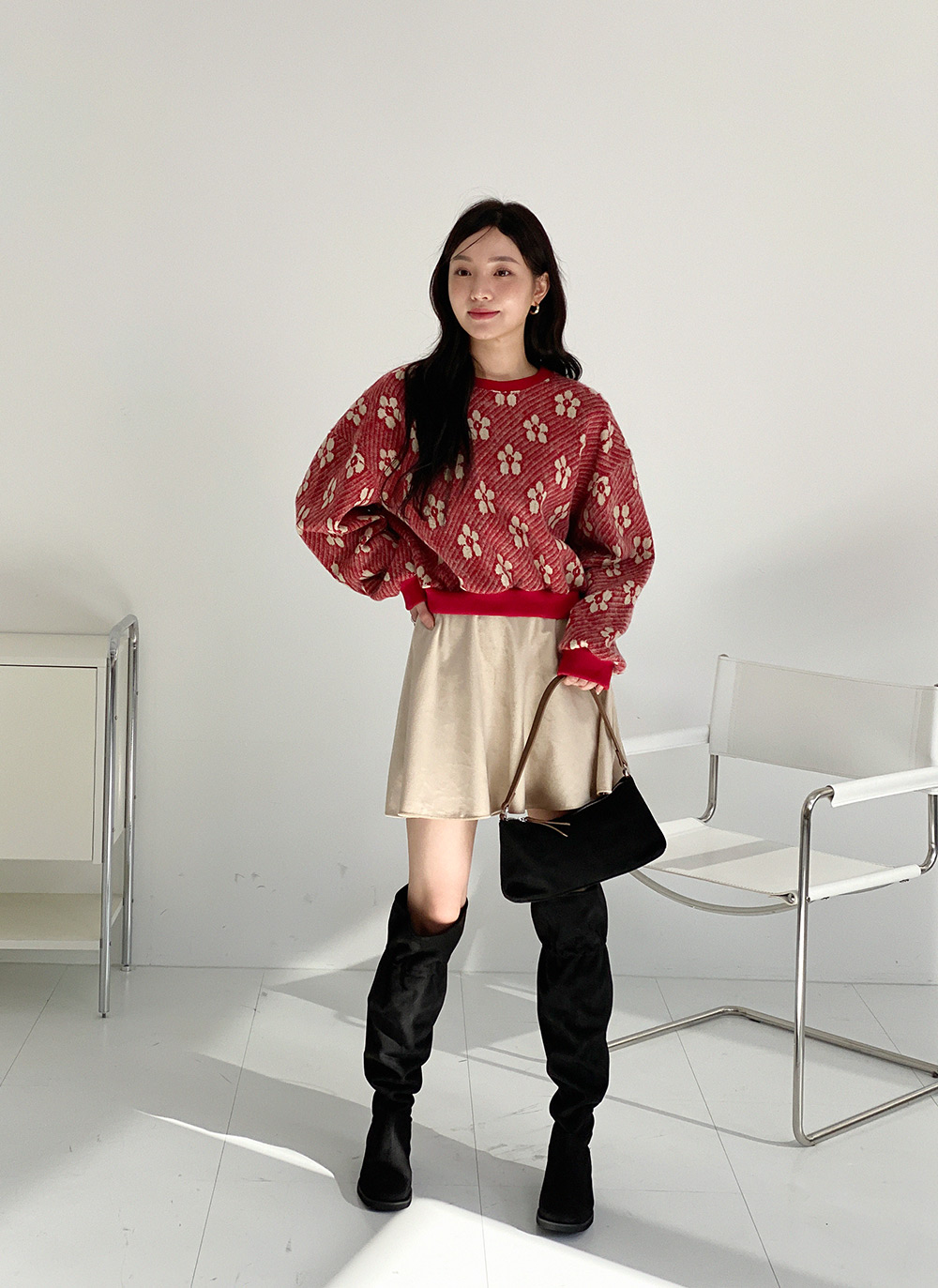 両起毛花柄ダイアゴナルスウェット | DHOLIC | 詳細画像3