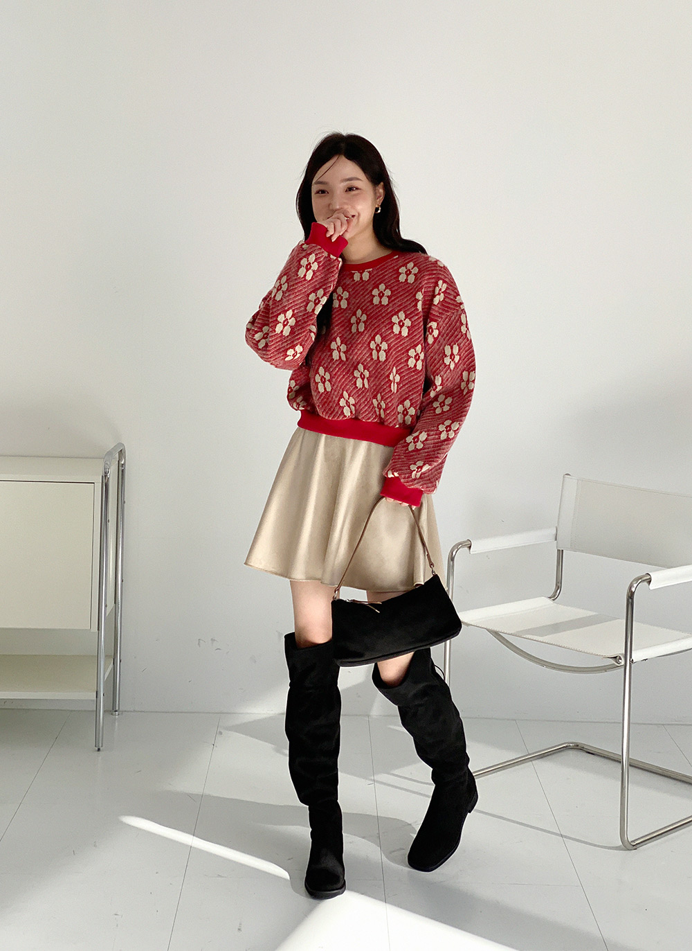 両起毛花柄ダイアゴナルスウェット | DHOLIC | 詳細画像4