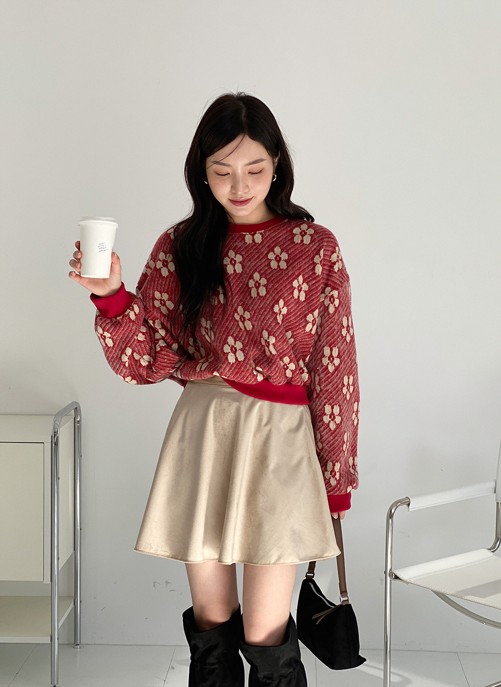 両起毛花柄ダイアゴナルスウェット | DHOLIC | 詳細画像8