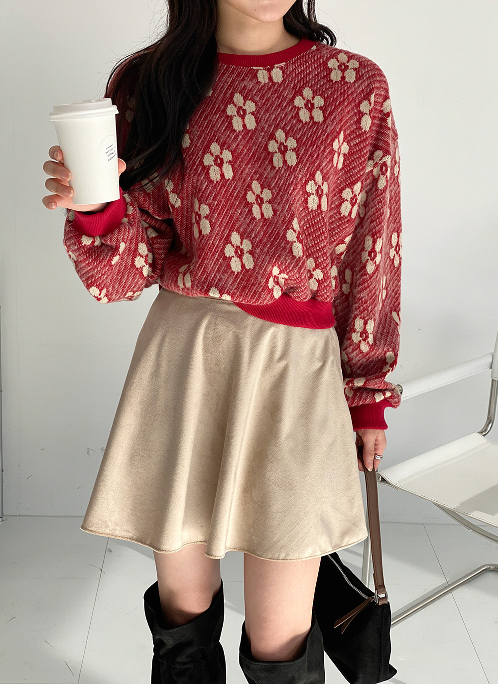 両起毛花柄ダイアゴナルスウェット | DHOLIC | 詳細画像12