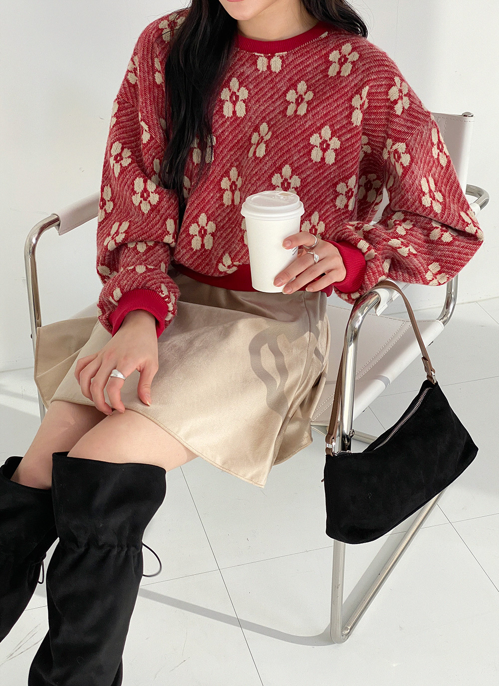 両起毛花柄ダイアゴナルスウェット | DHOLIC | 詳細画像14