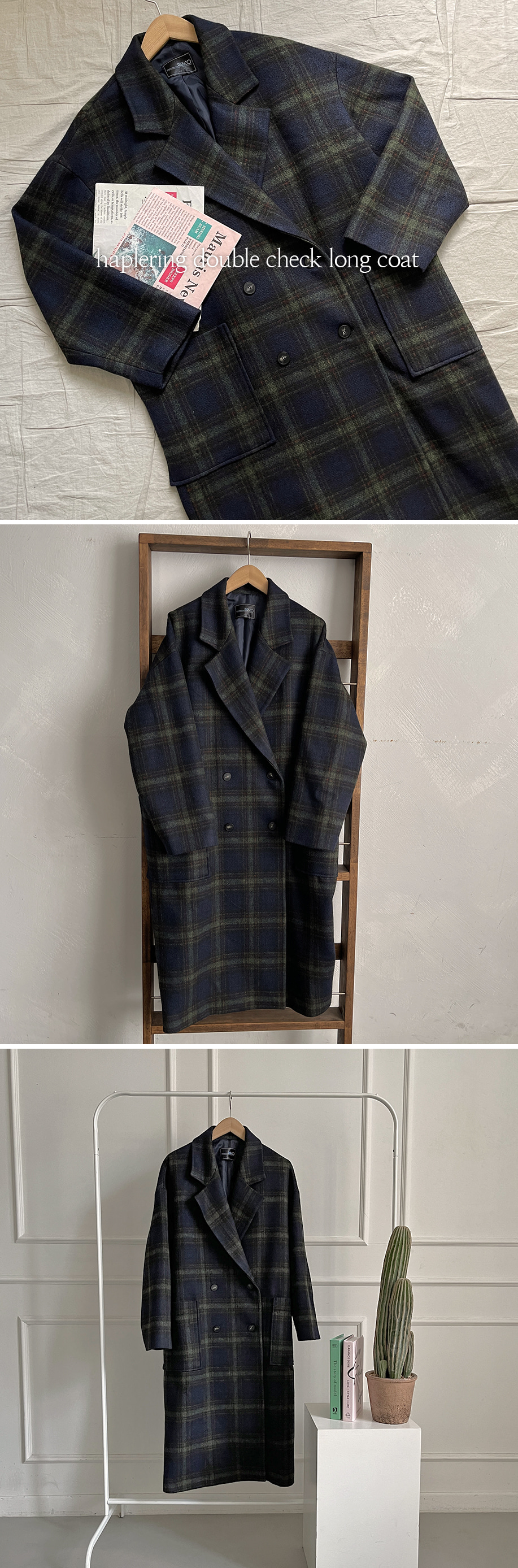 ウール混チェックロングコート | 詳細画像33