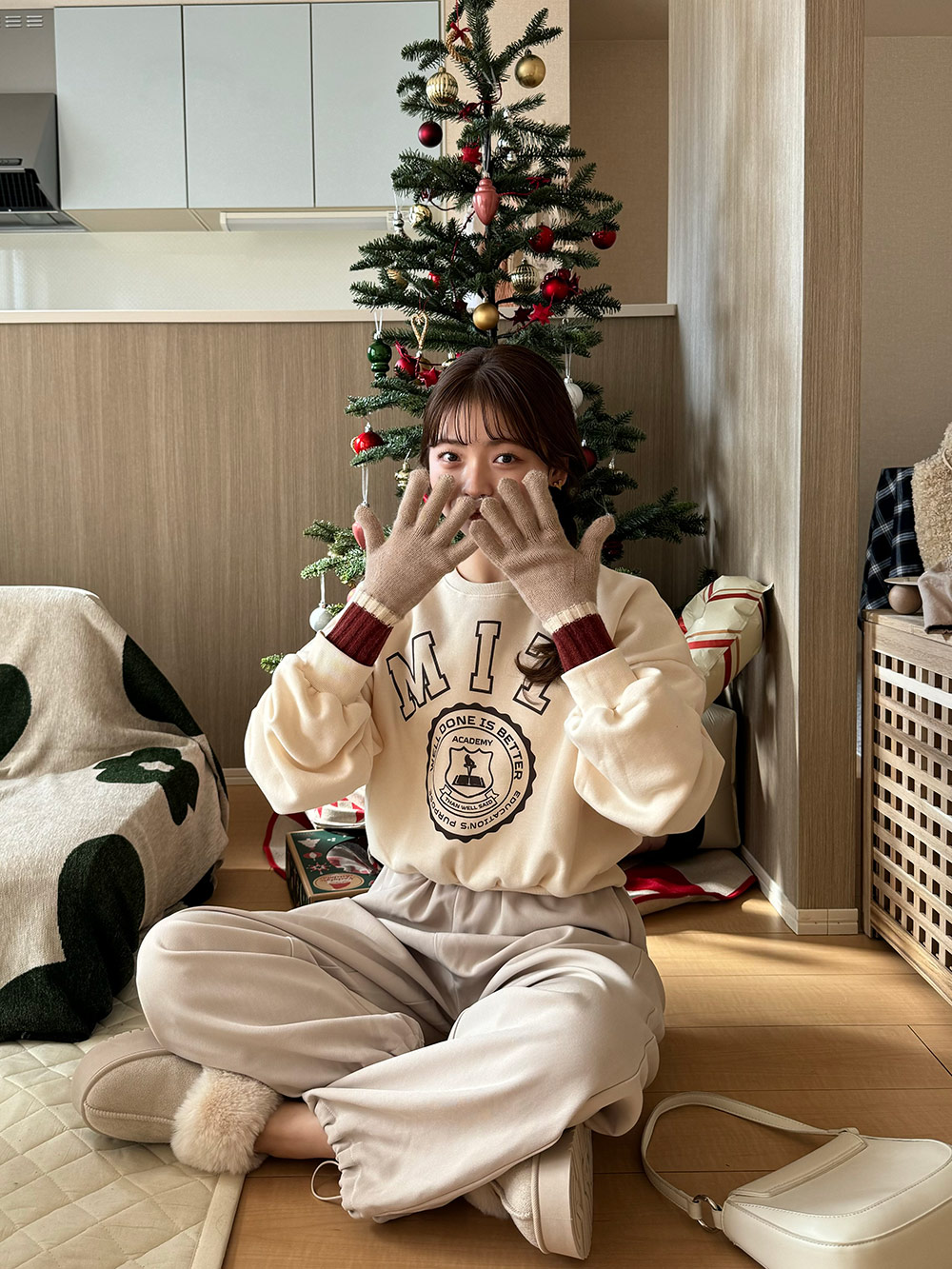 裏起毛プリントクロップドスウェット | レディースファッション通販