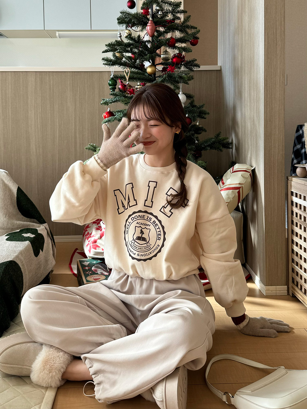 裏起毛プリントクロップドスウェット | レディースファッション通販