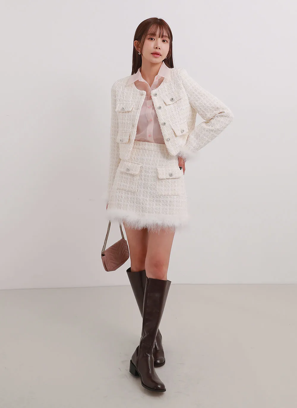 ジャケットとスカートセットアップ フォックスファー Harrods好きな方  