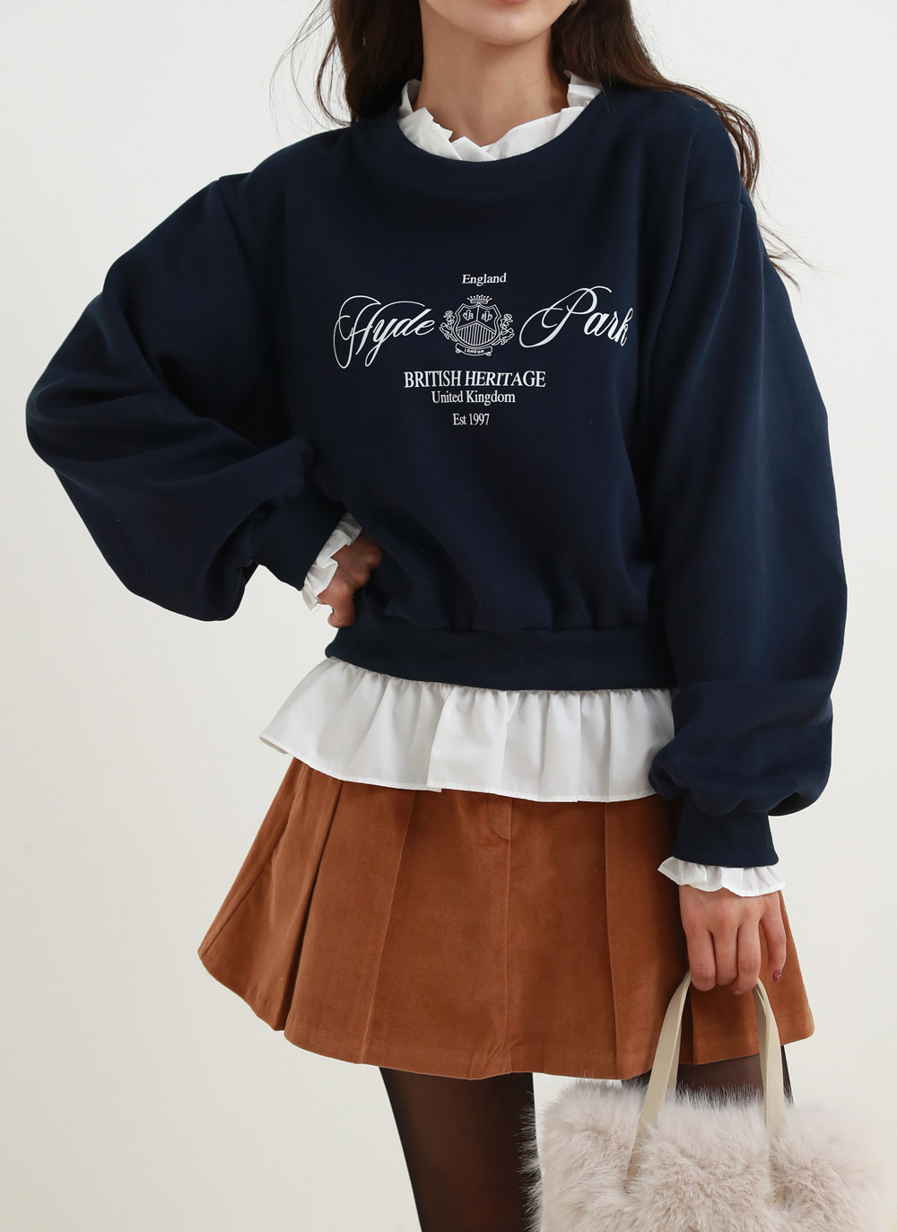 フリル配色レタリングスウェット | DHOLIC | 詳細画像3