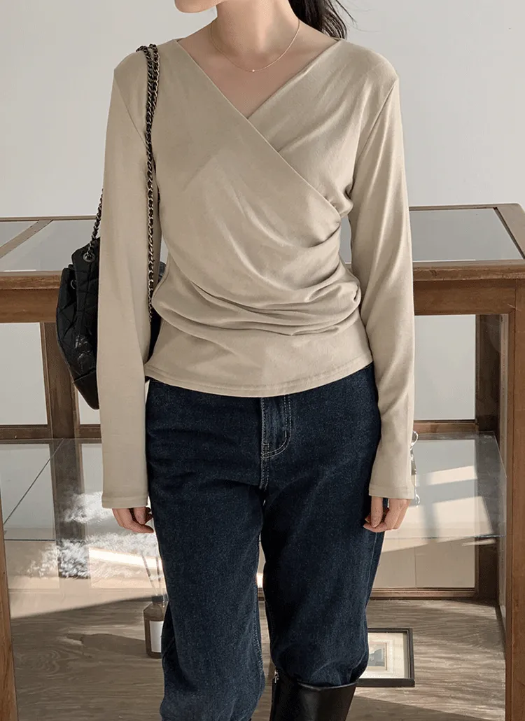 [Made Lauren]シャーリングクロス長袖Tシャツ | laurenhi | 詳細画像1