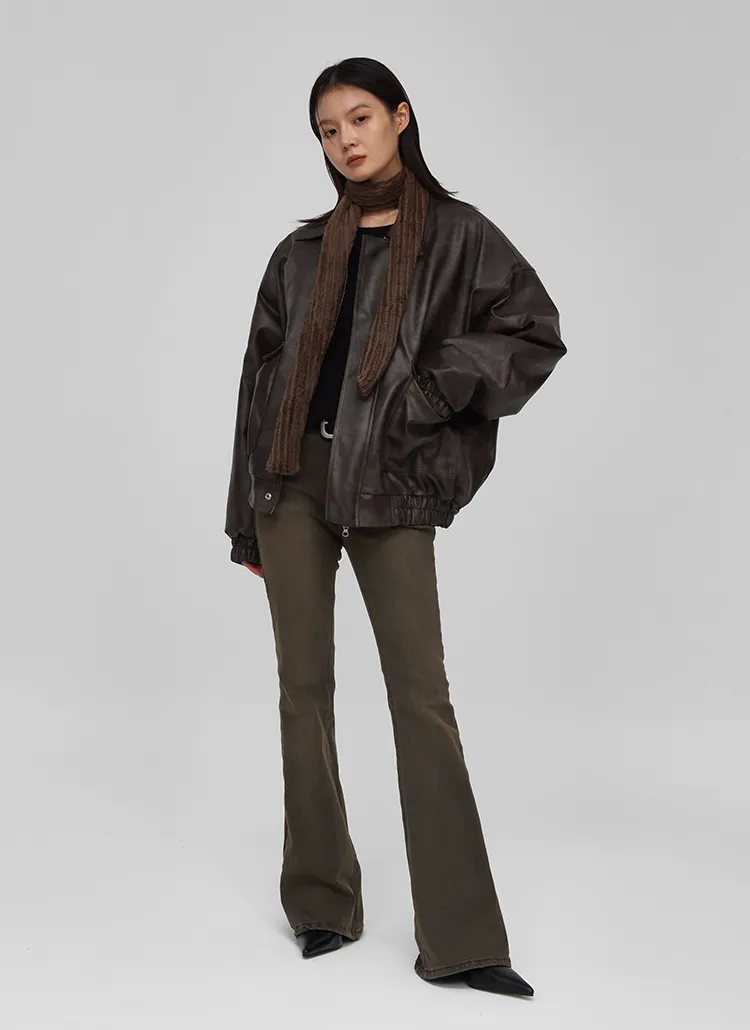 ピーチ起毛フレアデニムパンツ | blackup | 詳細画像1