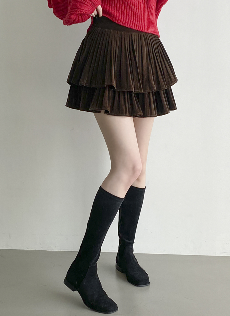 ベロアティアードミニスカート | レディースファッション通販 - DHOLIC