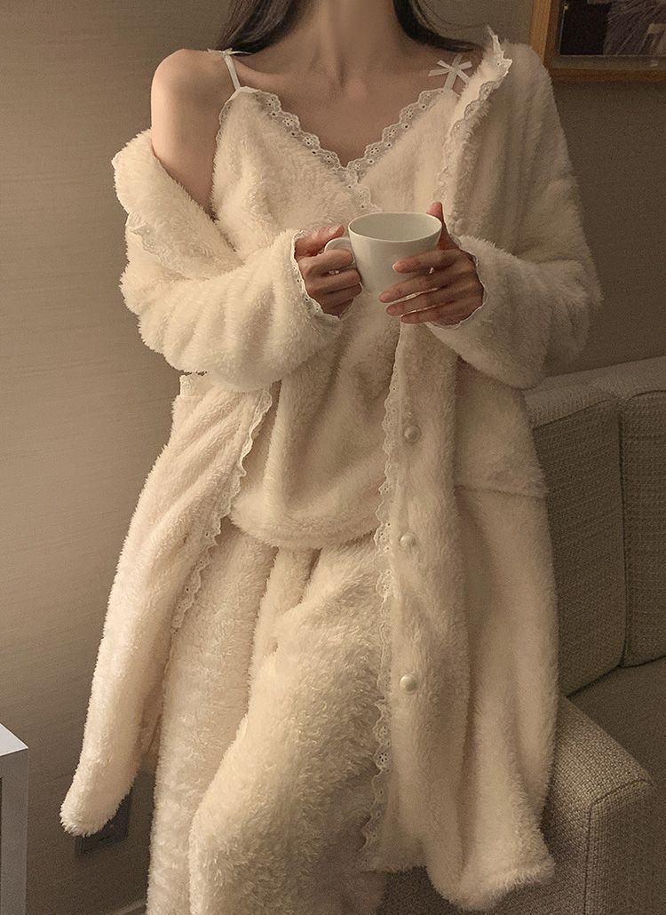 高級感 ファータッチキャミ&パンツ&カーディガンSET レディース | ジャケット・アウター