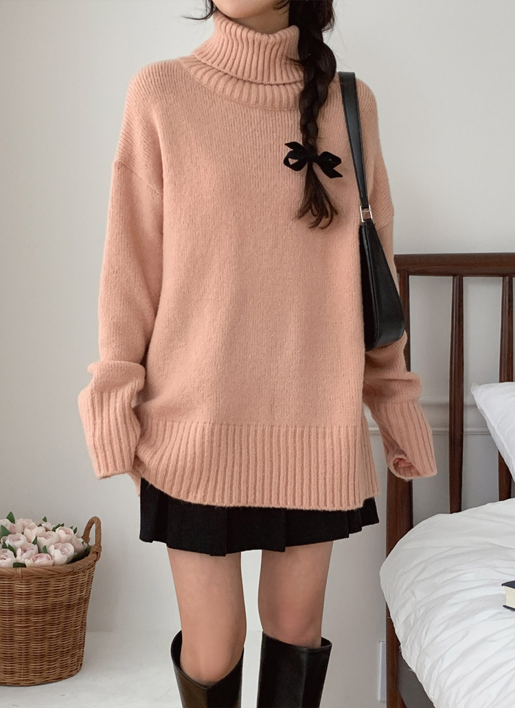 未使用品 ベルパー BELPER 22AW WOOL KNIT TOP タートルニット セーター 長袖 F ブラウン/イエロー 茶 黄 1721-1422 レディース other - ベルパー BELPER 22AW WOOL KNIT TOP ニット セーターの