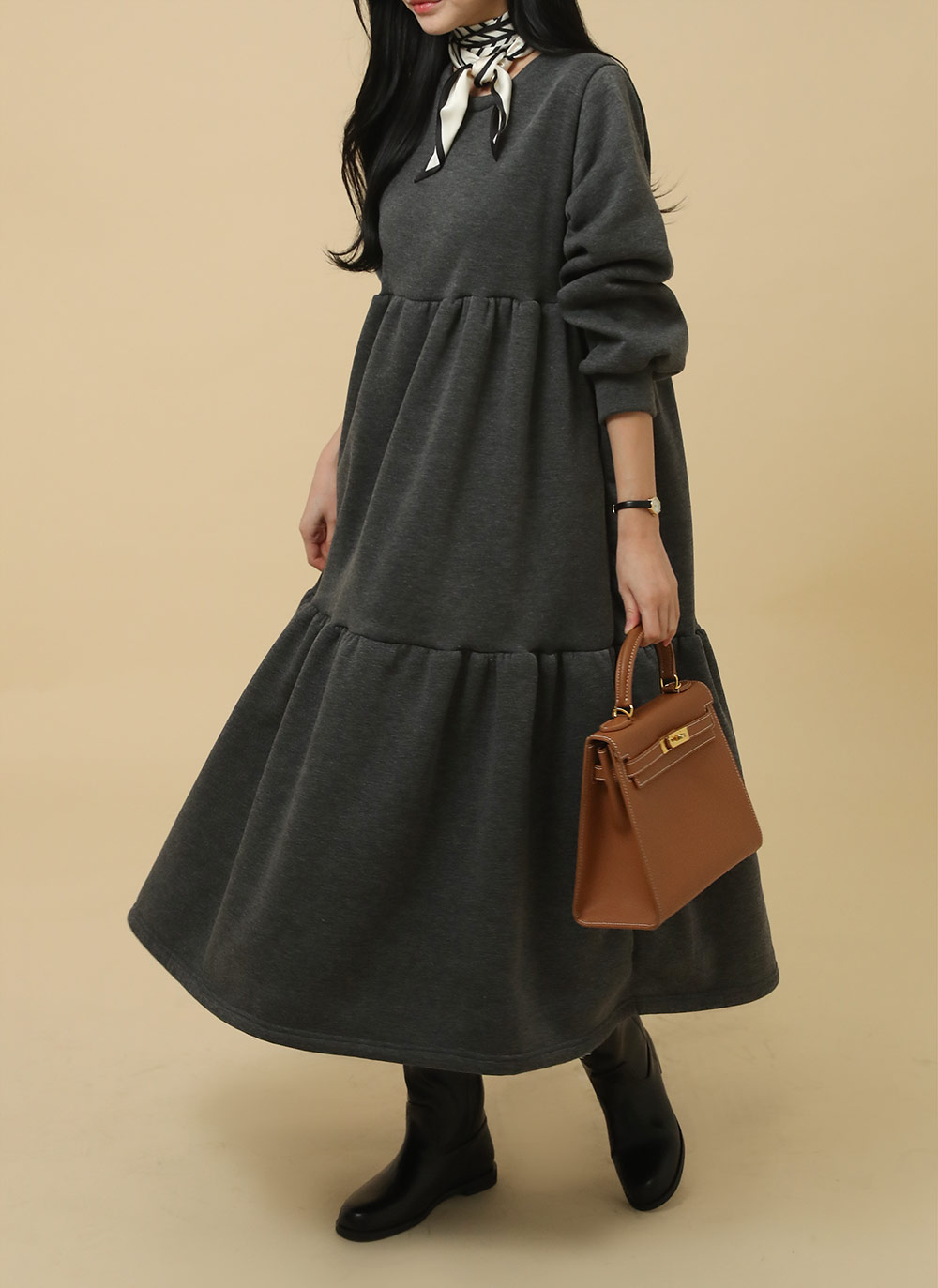 裏起毛ティアードスウェットワンピース | レディースファッション通販